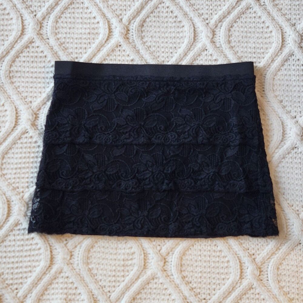 Vintage Candies Black Lace Mini Skirt Size M